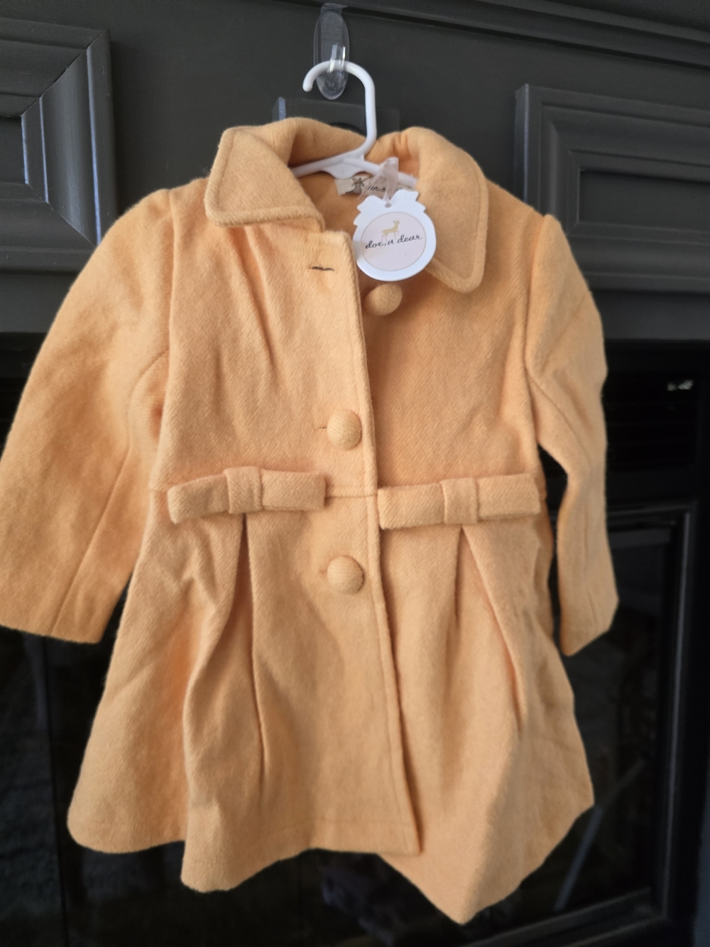 Girls' Peach Wool Blend Coat